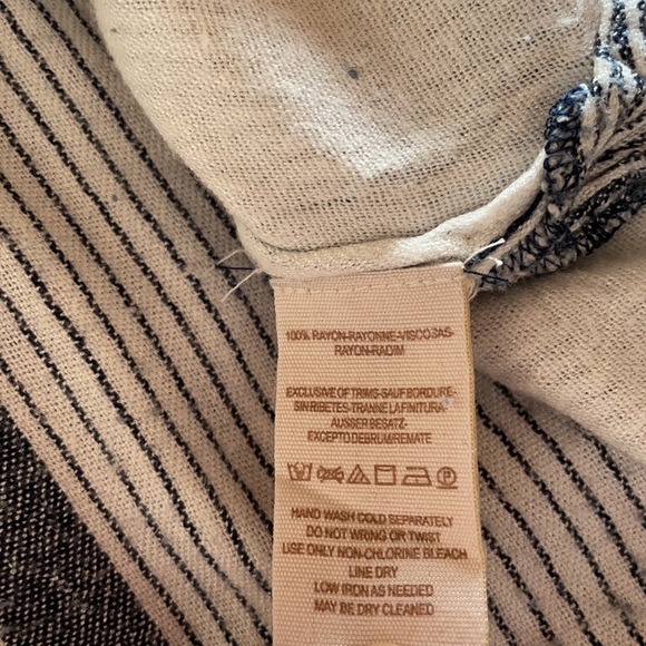 Free People | Blue & White Railroad Stripe Popover | L - Picture 13 of 15